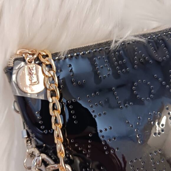 YSL Crossbody SHINY BLACK PEARL GOLD SILVER chains added - Picture 14 of 15